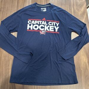 Capital City Hockey Shirt Mens XL Navy Blue Long Sleeve Adidas